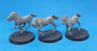 Warhammer Lord Of The Rings Rohan Horses Steeds X3 Plastic Games Workshop LOTR • £5