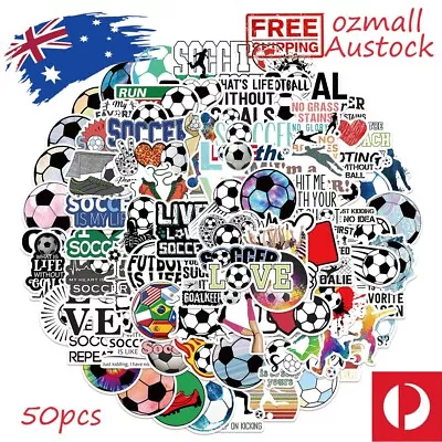 50pcs Soccer Football Sports Stickers Bomb Vinyl Laptop Skateboard Kids Boys Car • $4.99