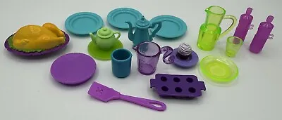 Barbie Doll 1:6 Kitchen DREAMHOUSE TROPICAL  COLORFUL DISHES • $15