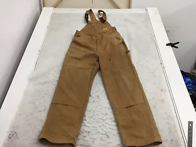 VTG Carhartt Overalls Unlined Duck Bib Double Knee R01 BRN Mens 42 X 32 Brown • $39.99