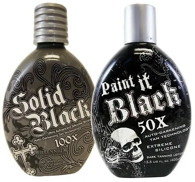 Millennium Tanning SOLID BLACK + PAINT IT BLACK  Indoor Outdoor Lotions • $52.95