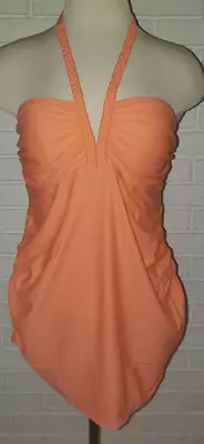 Women's Liz Lange Camellia Orange Melon Maternity Tankini Swim Top Size Medium • $14.99