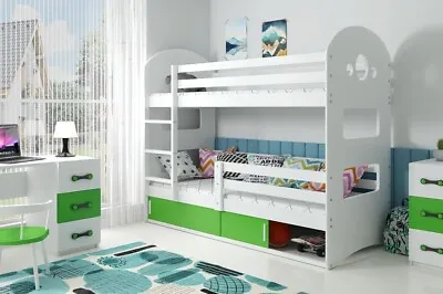 £409 • Buy Kids Bunk Bed DOMIN Toddler Bed With Storage FREE Mattresses Free Delivery