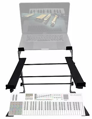 Rockville Dual Shelf Laptop+Controller Stand For M-Audio Code 49 Keyboard • £47.46