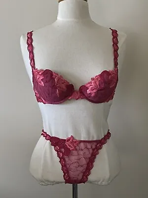 New Wacoal  Bra And String Panties Set Made In France Very Rare 32B And M • $299