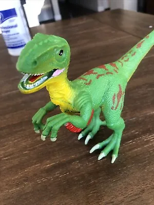 Green Velociraptor Dinosaur Figure Toy 6  Tall  10  Head To Tail Tip • $4.99