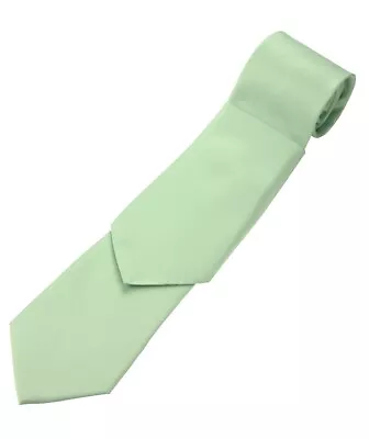 Men's Solid Satin Neck Tie  And Hankie Set. Prom Formal Career Casual Cruise • $9.95