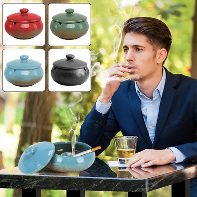 £10.19 • Buy Ceramic Ashtray With Lids WindproofCigarette Ashtray For Indoor Or Outdoor Use