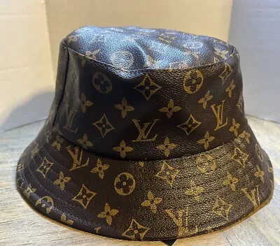 Louis Vuitton Monogram Bucket Hat Louis Vuitton Leather Bucket Hat Brown • $210.10