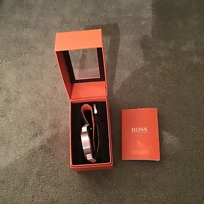 Hugo Boss Mens Watch Black & Orange Stainless Steel  Designer Watches Immaculate • £60