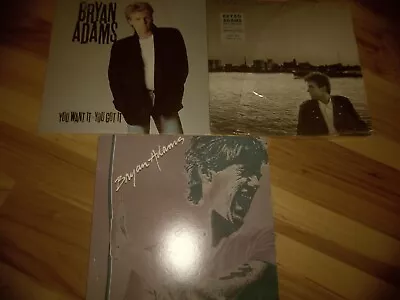 Vintage Vinyl Records Rock Bryan Adams 3 Albums Good Vinyl Very Rare • $25