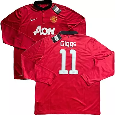 2013/14 Manchester United Home CL Jersey #11 Giggs 2XL Nike Long Sleeve NEW • $180