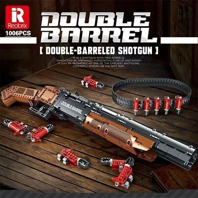 Building Blocks Military MOC Double Barrel Shotgun Gun Bricks Model Kids DIY Toy • $86.99