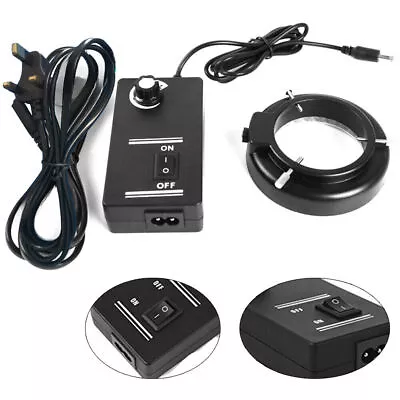 60LED Adapter Adjustable Ring Light Bulb Zoom Lamp For Stereo Microscope UK Plug • £16.83