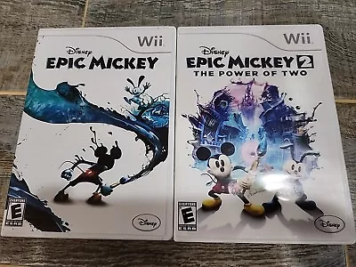 Nintendo Wii Epic Mickey 1 And 2 The Power Of Two Both Complete CIB Disney  One • $16.97