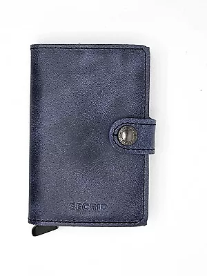 Secrid MV-Blue Men's Mini Wallet NEW Genuine Leather RFID Safe Max 12 Cards • $35.99