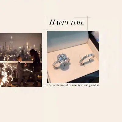 $9.15 • Buy Engagement Jewelry Party Bride Wedding Dazzling Diamond White Sapphire Ring Set
