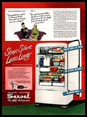 1948 Servel Gas Refrigerators Evansville Indiana Mother-In-Law Vintage Print Ad • $9.95