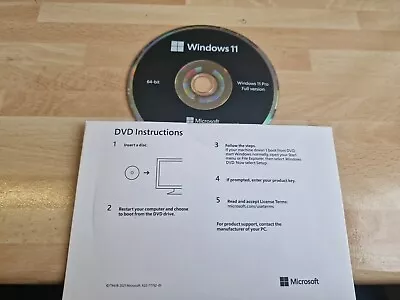 Microsoft Windows 11 PRO DVD MEDIA * NO LICENCE KEY * • £11.99