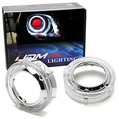 VW GTI Style White LED Halo Ring Angel Eye Shrouds For 3  H1 Headlamp Projector • $23.99