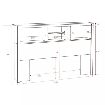 Prepac Monterey Full / Queen Bookcase Headboard In Cherry Finish • $164.63