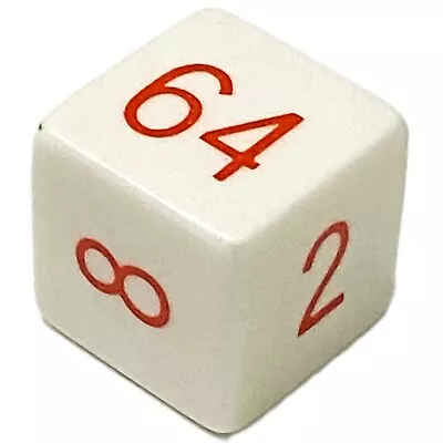 Vintage White Backgammon Doubling Die Dice Cube Red Numbers 5/8  - 15mm 6 Sided • $6.49