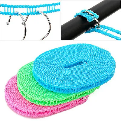 £3.50 • Buy 3M Washing Clothesline Outdoor Travel Camping Clothes Line Rope Non-slip Nylon 