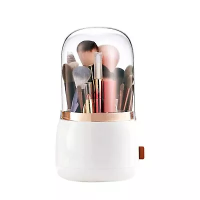 Makeup Brush Holder Organizer With Lid 360 Rotating Make Up Brushes Container... • $22.51