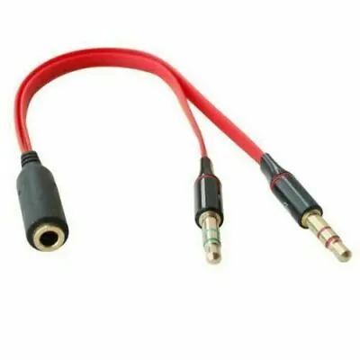 £2.95 • Buy 3.5mm One Female To 2 Male Y Splitter Cable For L/R Audio Microphone PC Headset