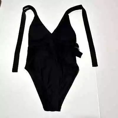 J. Crew Swim Halter Wrap One Piece Swimsuit Sexy Swim- Black Women's Size 4 • $50