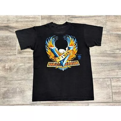 Vintage 1985 3D Emblem Harley Davidson Motorcycles V-Twin Shirt Size Large • $179