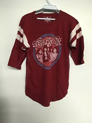 New Trunk LTD. RARE Aerosmith Live On Tour T-shirt Red New Football Womens 3/4s • $29.95