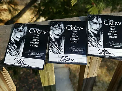  3  The Crow  J. O'barr Authentic Signed Ex Libris Peel Off Sticker 4 X 3   • $25.20