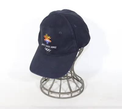 Salt Lake 2002 Winter Olympics Cap Hat Blue Adjustable Strap One Size Vintage • £24.99