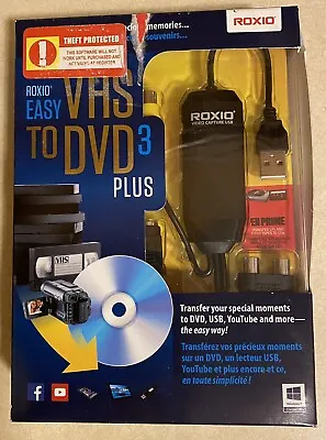 NEW Open Box Roxio Easy VHS To DVD 3 Plus Converter  Transfer Old Videos • $15