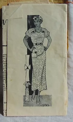 VTG 1930s Deco Dress Marian Martin Mail Order Sewing Pattern Sz 20 38B • $49