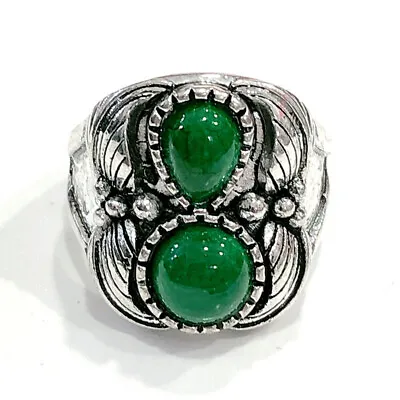 Boho Women 925Silver Retro Turkish Handmade Turquoise Ring Jewelry Gift Size6-10 • $2.50
