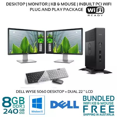 Computer Package Dell 5060 8GB 240GB SSD 22/24  LCD Win10P WIFI • $334.99