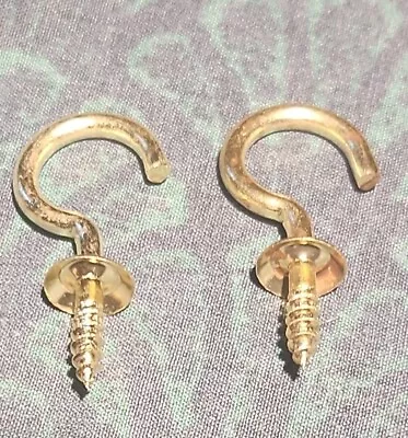 Cup Hook 1  Projection -Solid Brass- 2 Pcs  • $3