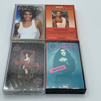 $15.99 • Buy Vintage Cassette Tapes Tina Turner Cher Whitney Houston Bette Midler Lot Of 9