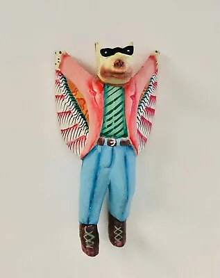Flying Coyote Wooden Art Sculpture Hand Painted Hand Carved Markus Pierson ? • $60