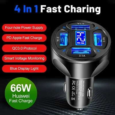 Fast Car Charger 4 USB Port Universal Socket Adapter For Iphone AU2024E O8T1 • $5.17