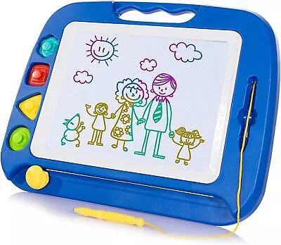 Magnetic Drawing Board For Kids - 4 Colors Doodle Pad With 4 Stamps For Toddlers • £17.99