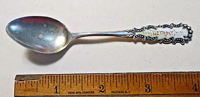 RDFA1- Detroit Michigan Sterling Enameled Souvenir Spoon. 5.8 G • $12.99