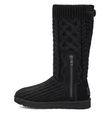 UGG Classic Cardi Cabled Knit Tall Boots Size 7M Black  • $89.90