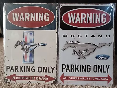 Ford Mustang Metal Sign Lot Of 2! New SEALED! Vintage Look.  • $22