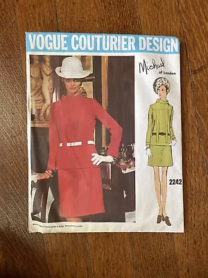 Vtg Vogue Couturier Design Pattern 2242 Michael Of London 2 Pc Dress Sz 14 • $7.99