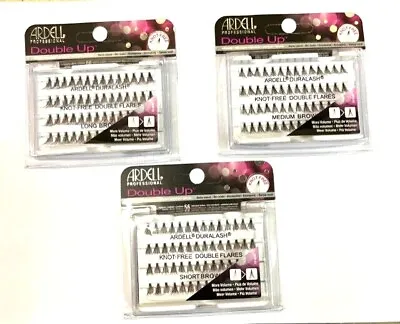 £3.95 • Buy Ardell Professional Double Up 56 Individual Lashes KNOT FREE BROWN- Fast UK Post