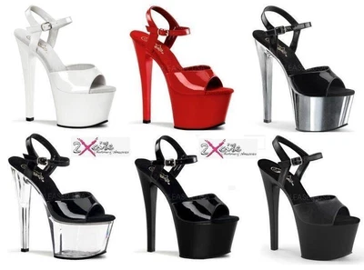 £56 • Buy High Heel Platform Peeptoe Sandals Pole Dancing Lap Dancer Pleaser Sky 309 Shoes