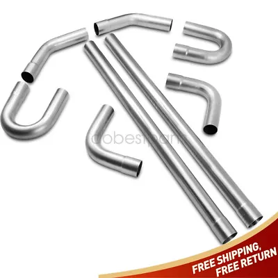 8PCS Universal 3  Inch Custom Exhaust Tube Mandrel Bend Pipe Straight U-Bend Kit • $90.88